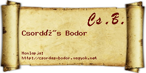 Csordás Bodor névjegykártya